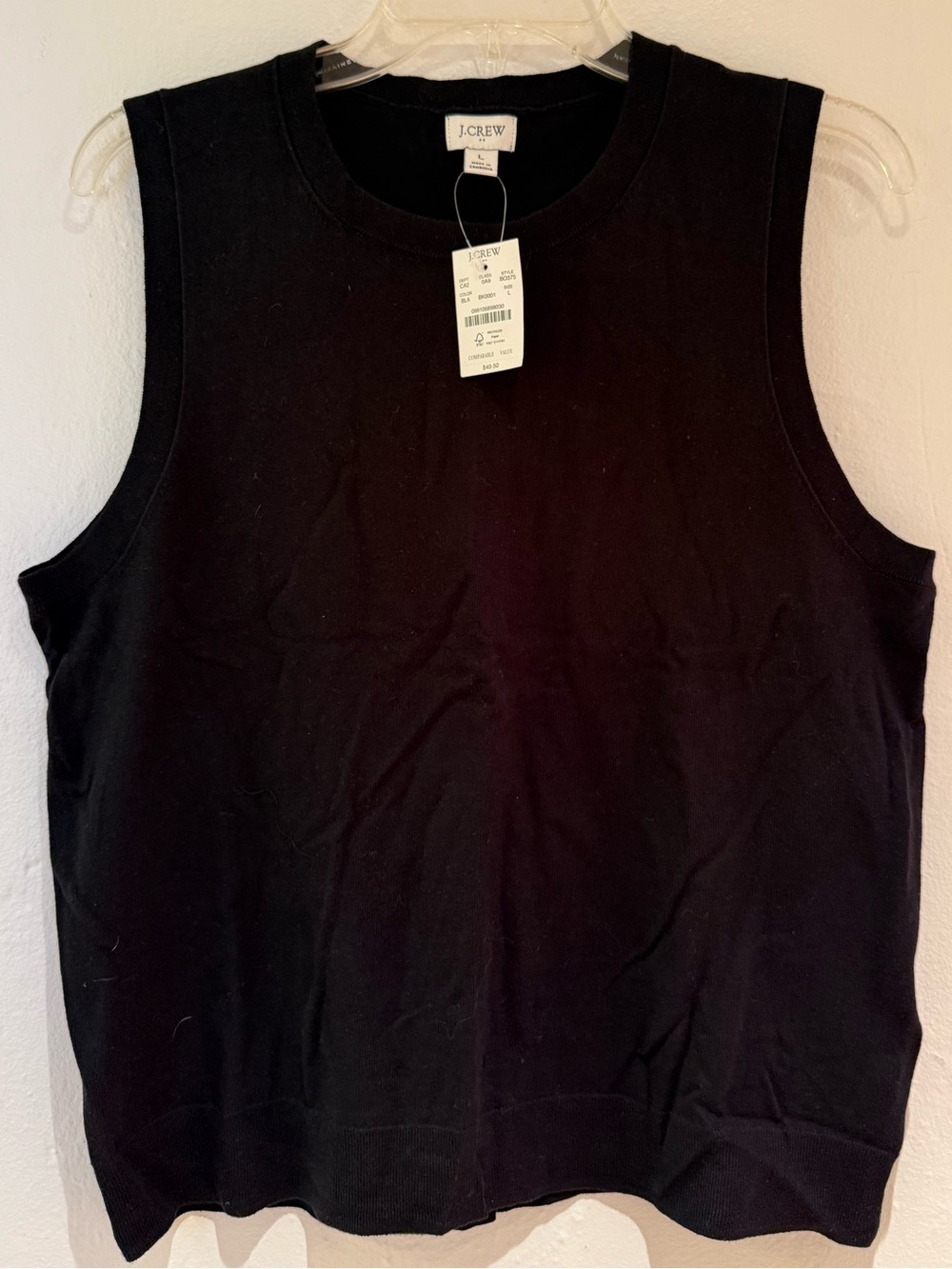 NWT J. Crew Shell, Black, Size L